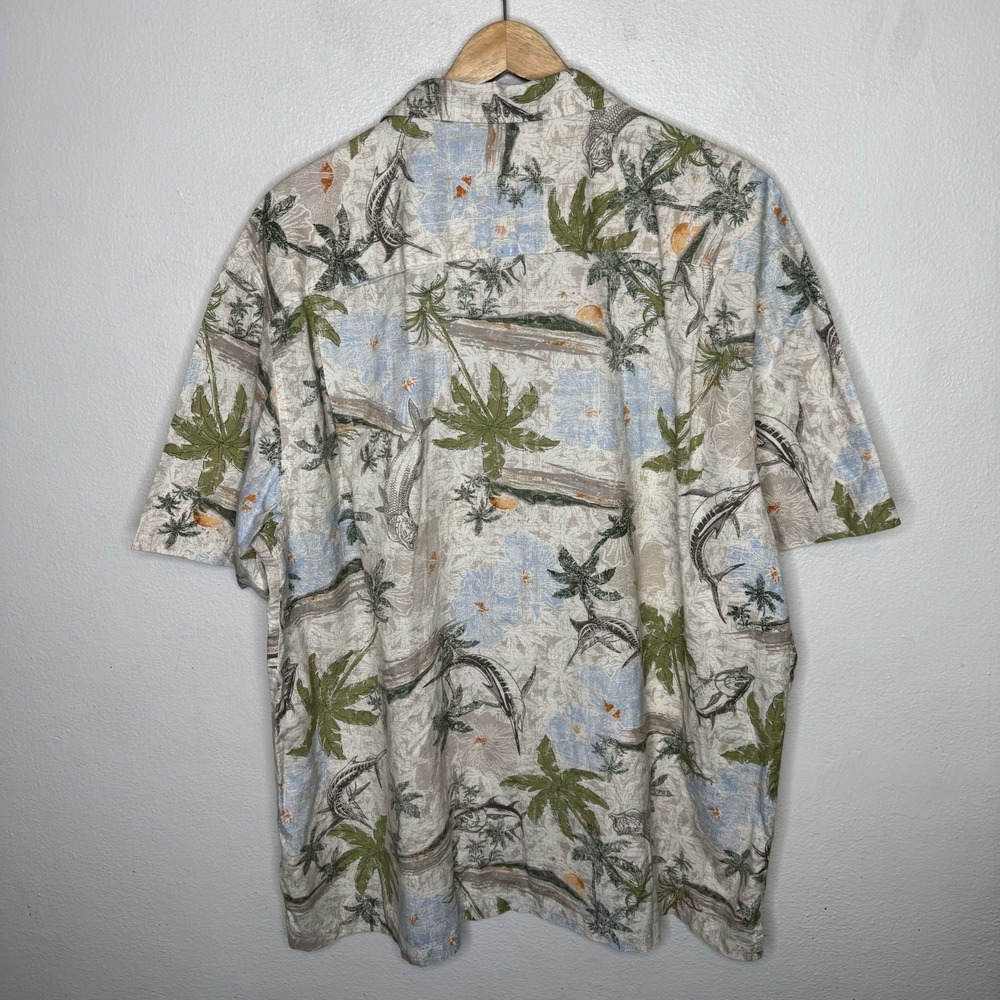 Columbia Swordfish Hawaiian Shirt‎ Mens XXL Fish Button Up Collared Cotton Beach - Picture 8 of 14